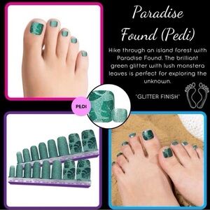 Color Street Pedicure Nail Polish Strips Paradise Found. New in sealed pkg.